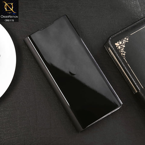 Samsung Galaxy Z Fold 6 5G Cover - Black - Luxury Mirror View QR Flip Book Case