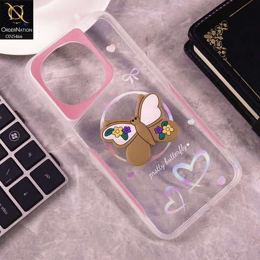 Tecno Spark Go 1 Cover - Brown - Cute 3D Butterfly Soft Case