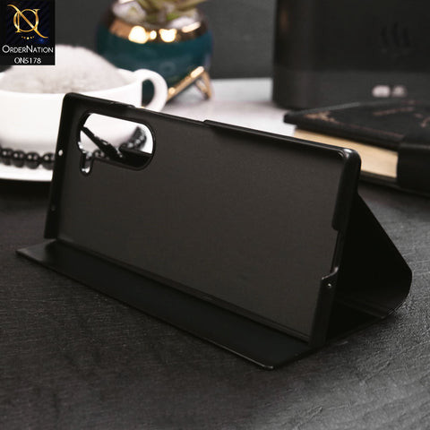 Samsung Galaxy Z Fold 6 5G Cover - Black - Luxury Mirror View QR Flip Book Case
