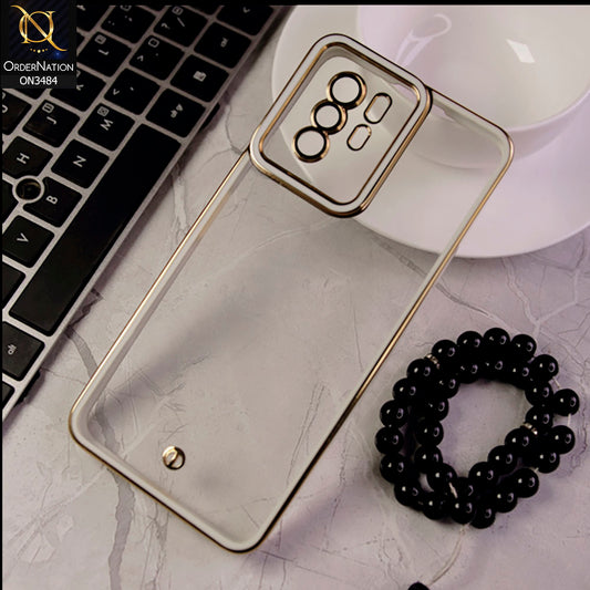 Xiaomi Poco X3  Cover - White- New Electroplated Side Borders Camera Protection Case