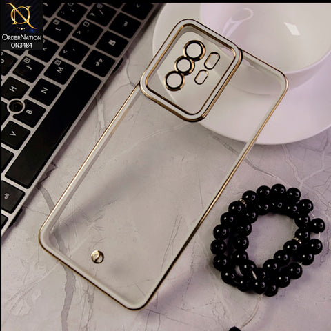 Xiaomi Poco X3  Cover - White- New Electroplated Side Borders Camera Protection Case