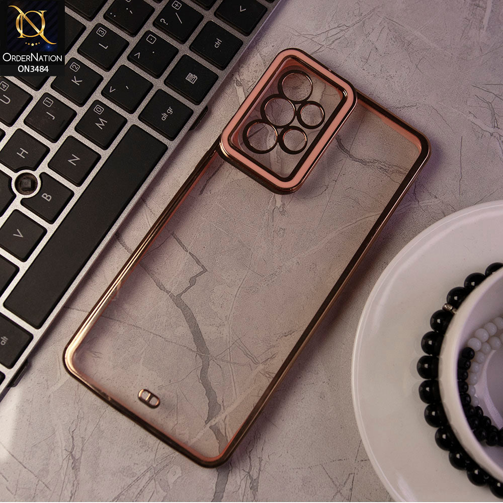 Samsung Galaxy A73 5G Cover - Pink- New Electroplated Side Borders Camera Protection Case