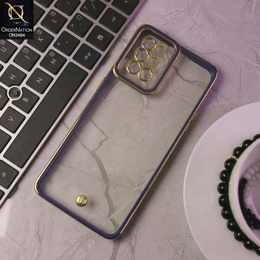 OnePlus 8T Cover - Blue- New Electroplated Side Borders Camera Protection Case
