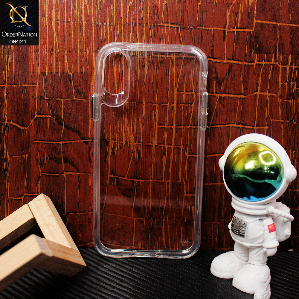 iPhone XS / X Cover - Transparent - New Clear Soft + Hard Double Body Camera & Screen Protection Case