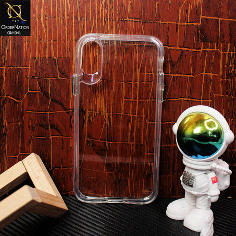 iPhone XS / X Cover - Transparent - New Clear Soft + Hard Double Body Camera & Screen Protection Case