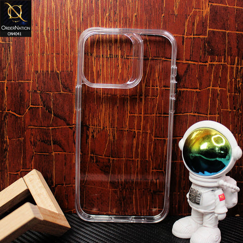 iPhone 15 Pro Max Cover - Transparent - New Clear Soft + Hard Double Body Camera & Screen Protection Case