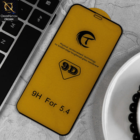 iPhone 12 Mini Cover - Black - Xtreme Quality 9D Tempered Glass With 9H Hardness
