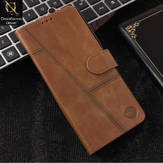 Xiaomi Redmi Note 10 Pro 4G - Light Brown -  Premium Leather Megantic Flip Book Covers With Card Holding Option