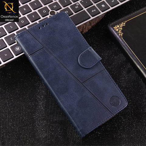 Xiaomi Redmi Note 10 Pro Max - Blue - Premium Leather Megantic Flip Book Covers With Card Holding Option