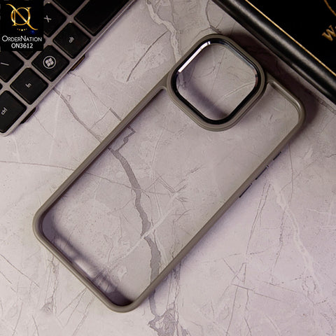 iPhone 15 Pro Max Cover - Gray - J-Case Shang Ping Series With Electroplated Camera Borders Round Borders protective Case