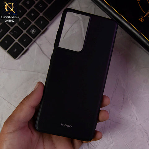 Samsung Galaxy S21 Ultra 5G Cover - Black - KZ-DOO Q-Series Ultra Slim High Quality Soft Silicone Camera Protection Case