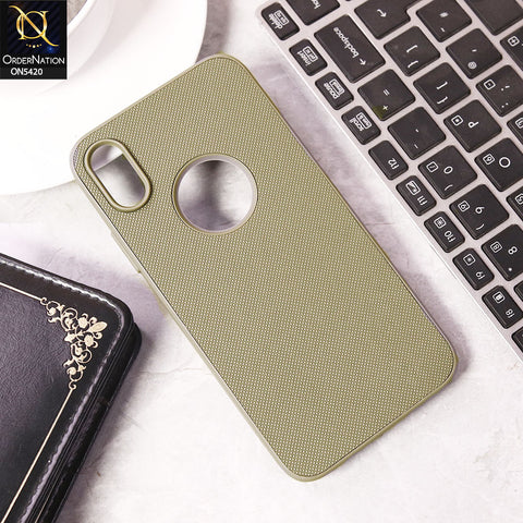 iPhone XS / X Cover - Gray - New Dotted Leather Texture Soft Borders Case