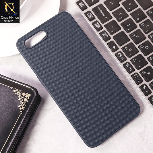 Oppo A3s Cover - Blue - New Dotted Leather Texture Soft Borders Case