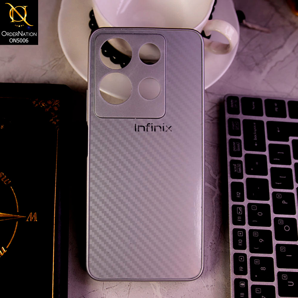 Infinix Note 30 Cover - Silver -  Carbon Fiber Anti-explosion Camera Protection Cover