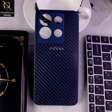 Infinix Note 30 Cover - Blue -  Carbon Fiber Anti-explosion Camera Protection Cover