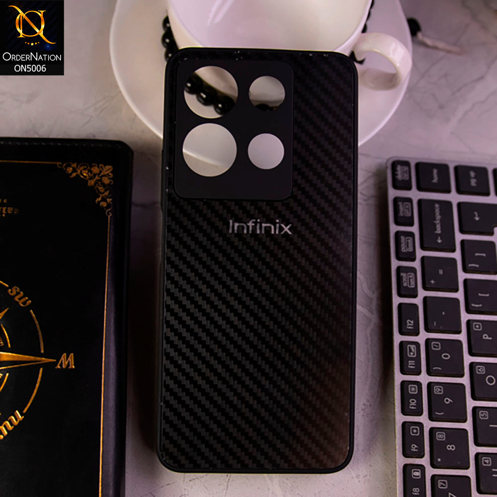 Infinix Note 30 Cover - Black -  Carbon Fiber Anti-explosion Camera Protection Cover