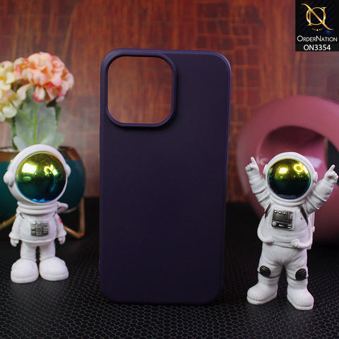 iPhone 14 Pro Max Cover - Purple - EOURO Shock Resistant Soft Silicone Camera Protection Case