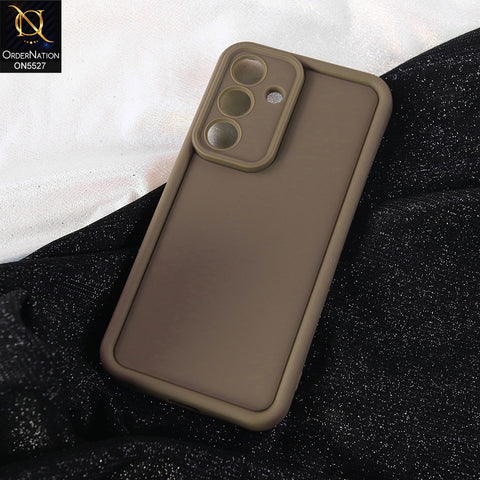 Samsung Galaxy S25 FE Cover - Brown -  Soft Silicone Case With Round Bumper Matte TPU Shockproof Cover