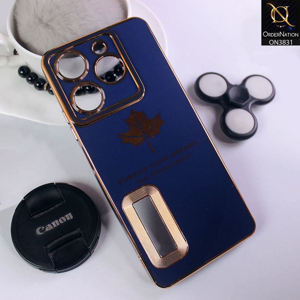 Tecno Spark 10 Pro Cover - Design 8 - New Electroplating Borders Maple Leaf With Logo Hole Camera Protection Soft Silicone Case