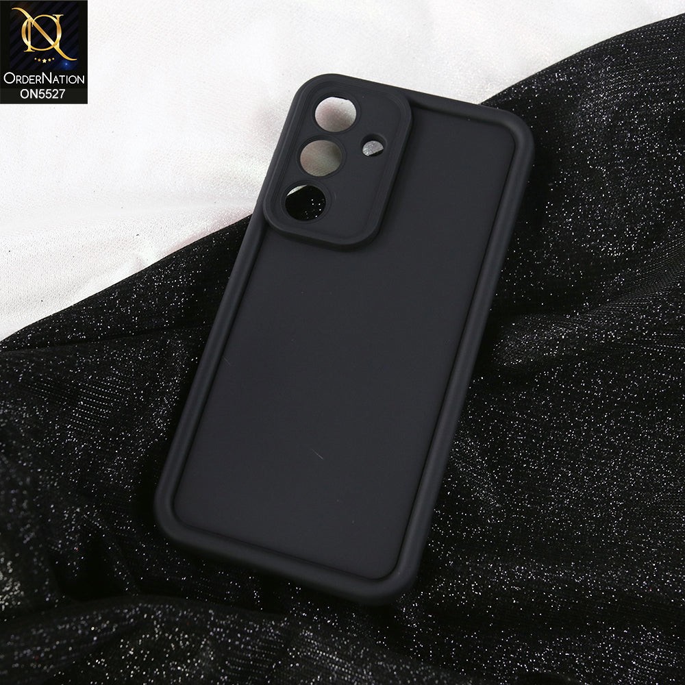 Samsung Galaxy S25 FE Cover - Black -  Soft Silicone Case With Round Bumper Matte TPU Shockproof Cover