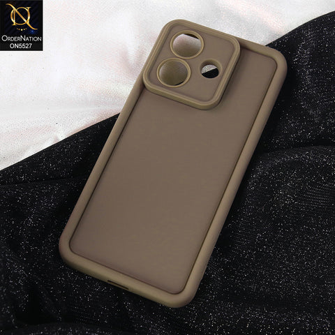 Vivo V60 Lite 4G  Cover - Brown -  Soft Silicone Case With Round Bumper Matte TPU Shockproof Cover