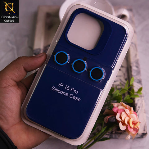 iPhone 15 Pro Max Cover - Blue- New Applicable Drop-Resistant Phone Case with Lens Protector Soft Case