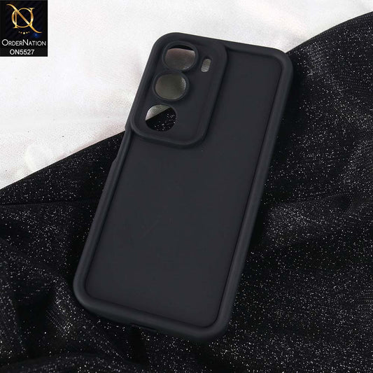 Vivo Y400 4G Cover - Black -  Soft Silicone Case With Round Bumper Matte TPU Shockproof Cover