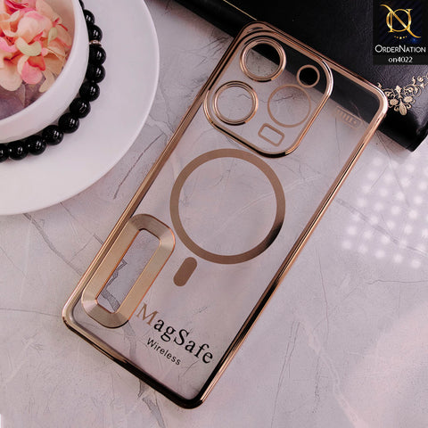 Tecno Spark 10 Pro Cover  -  Golden -  Electroplated Shiny Borders Soft Silicone Camera Protection Clear Case