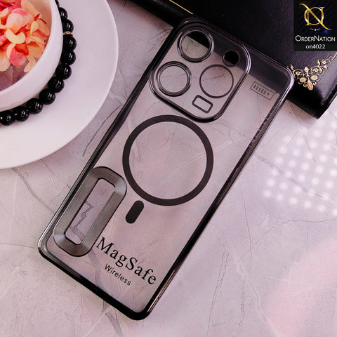 Tecno Spark 10 Pro Cover  -  Black -  Electroplated Shiny Borders Soft Silicone Camera Protection Clear Case