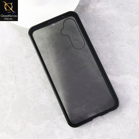 Samsung Galaxy S25 FE Cover - Black - Luxury HQ Privacy Magnetic Matel Frame Dual Side Tempered Glass Case