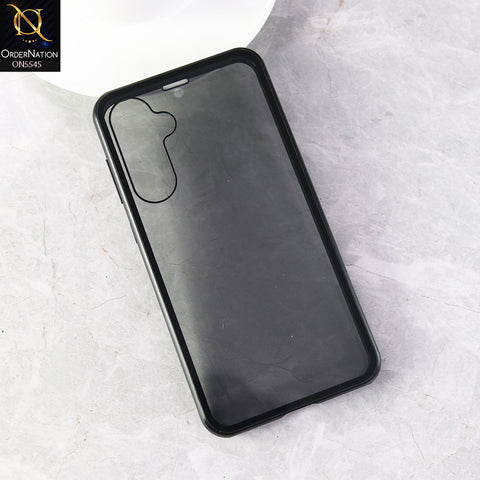 Samsung Galaxy S23 FE Cover - Black - Luxury HQ Privacy Magnetic Matel Frame Dual Side Tempered Glass Case
