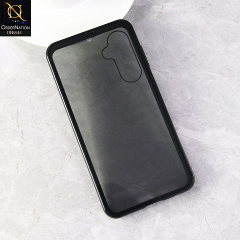Samsung Galaxy S23 FE Cover - Black - Luxury HQ Privacy Magnetic Matel Frame Dual Side Tempered Glass Case