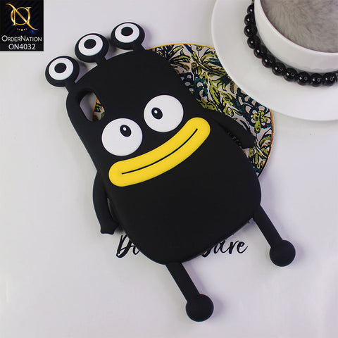 iPhone XS / X Cover - Black - 3D Cartoon Big Eyes Sausage Mouth Protective Soft Silicone Back Cover Case