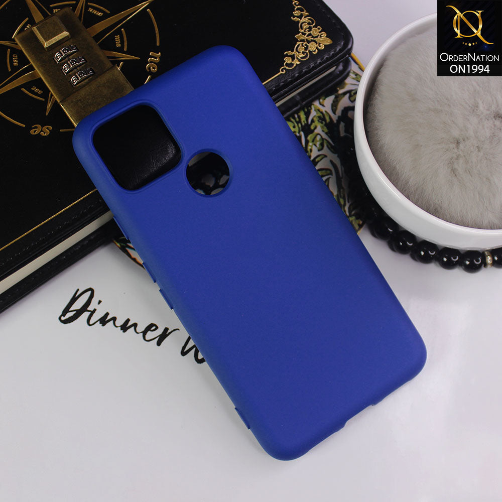 Google Pixel 5 Cover - Blue - Matte Shockproof Sillica Gel Soft Case