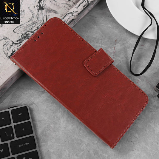 Google Pixel 7 Pro Cover - Brown - Premium PU Leather Magnetic Flip Book Card Slots Wallet Soft Case