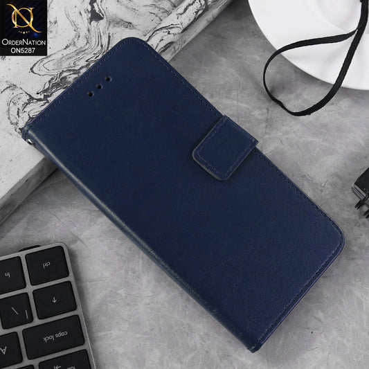 Google Pixel 7 Pro Cover - Blue - Premium PU Leather Magnetic Flip Book Card Slots Wallet Soft Case
