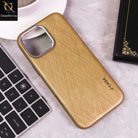 iPhone 16 Pro Max Cover - Golden  - J-Case Premium Texture Case With Metal Camera Ring