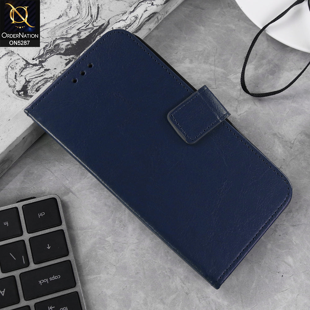 iPhone 17 Pro Cover - Blue - Premium PU Leather Magnetic Flip Book Card Slots Wallet Soft Case