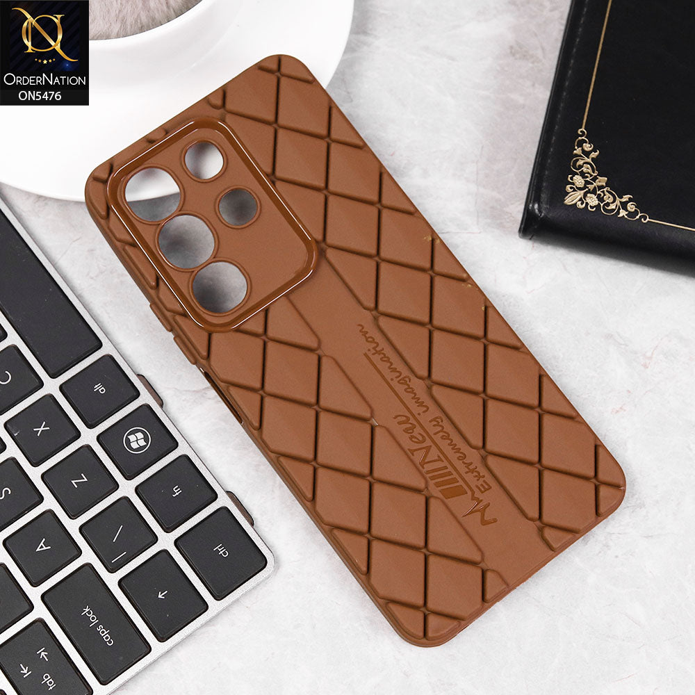 Vivo Y29 Cover - Brown - New Premium Cubic Textured Soft Case