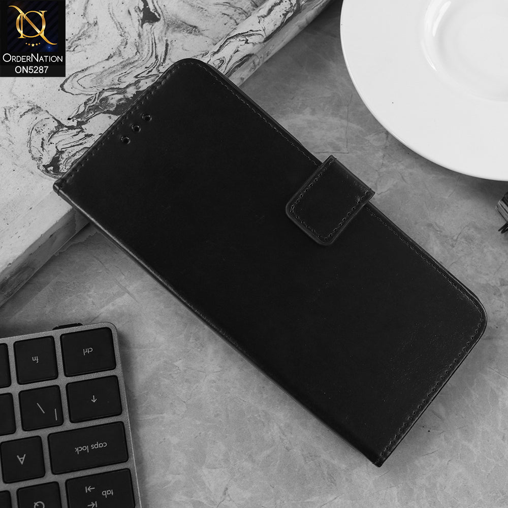 Samsung Galaxy A14 5G Cover - Black -  Premium PU Leather Magnetic Flip Book Card Slots Wallet Soft Case