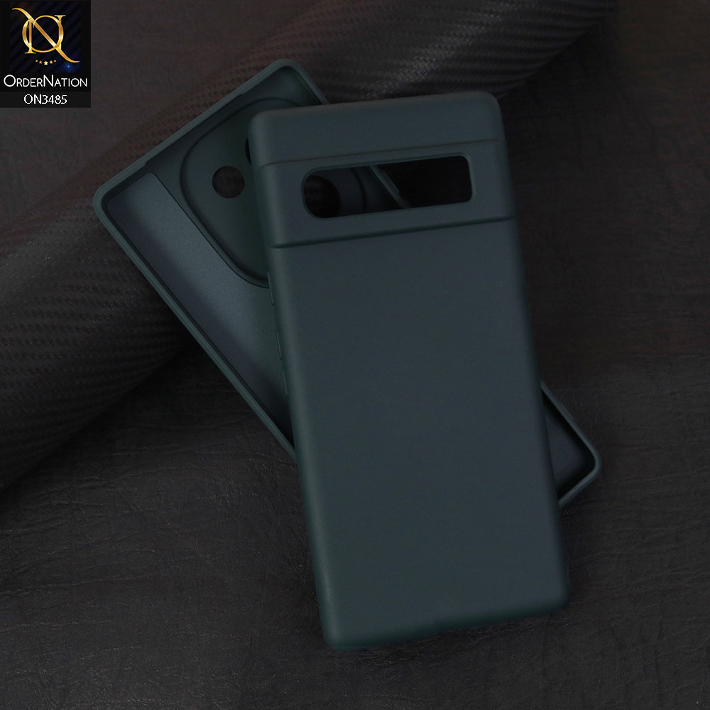 Google Pixel 7 - Dark Green - ONation Silica Gel Series - HQ Liquid Silicone Elegant Colors Camera Protection Soft Case