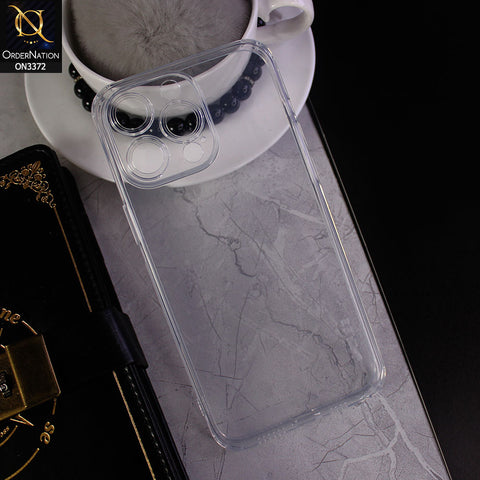 iPhone 15 Pro Max Cover - Transparent - J-Case Electroplated Borders Camera Protection Soft Clear Case