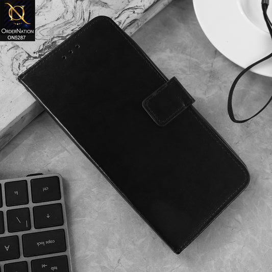 Samsung Galaxy A21s Cover - Black -  Premium PU Leather Magnetic Flip Book Card Slots Wallet Soft Case