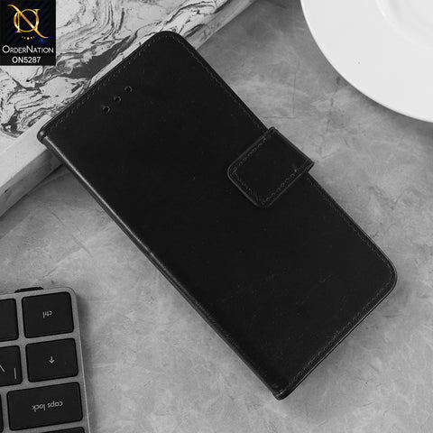 Samsung Galaxy S8 Cover - Black - Premium PU Leather Magnetic Flip Book Card Slots Wallet Soft Case