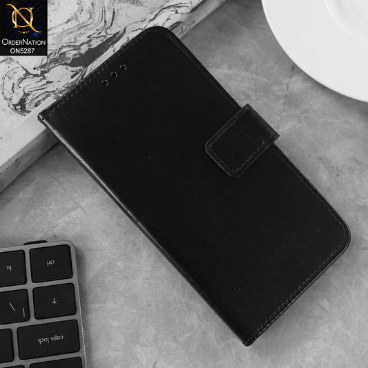 Samsung Galaxy S7 Edge Cover - Black - Premium PU Leather Magnetic Flip Book Card Slots Wallet Soft Case