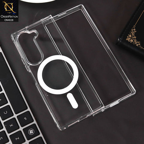 Samsung Galaxy Z Fold 6 5G Cover - Transparent - New Clear Back Soft Borders MagSafe Case With Camera Bumper Protection