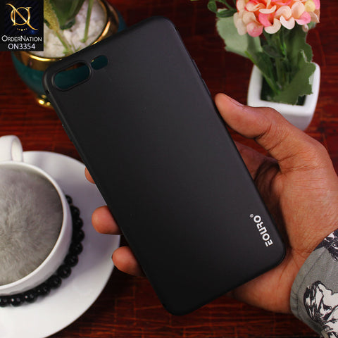 iPhone 7 Plus / 8 Plus Cover - Black - EOURO Shock Resistant Soft Silicone Camera Protection Case