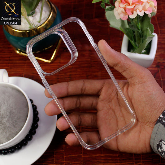 iPhone 15 Pro Cover - Transparent - HQ Pure Collection Shock Pocket Technology Anti Yellow Crystal Clear Soft Case