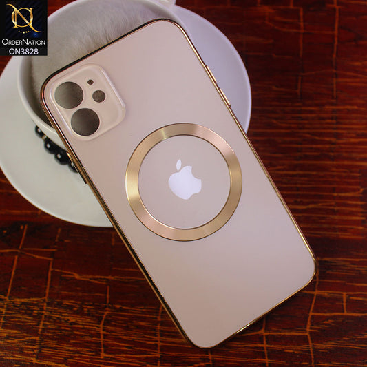 iPhone 11 Cover - Golden- New MagSafe Electroplating Borders With Camera Bumper Hard Back Protective Case