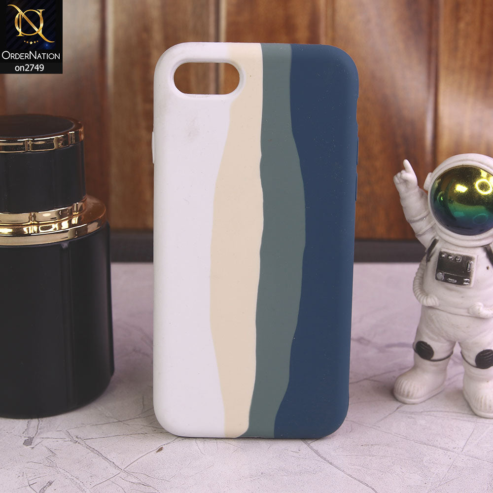iPhone SE 2020 Cover - Green V2 - Rainbow Series Liquid Soft Silicon Case